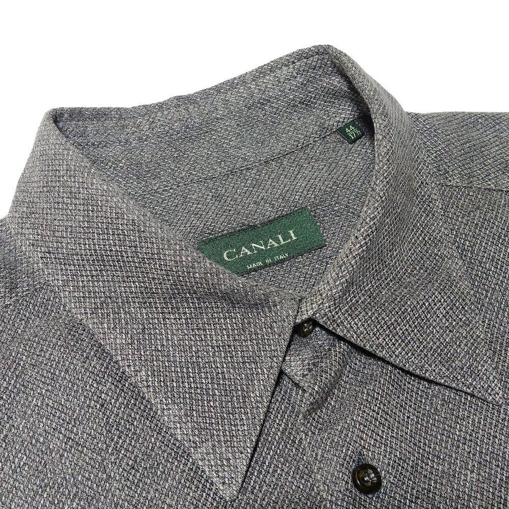 Canali Luxury Designer Brushed Cotton Button Shirt